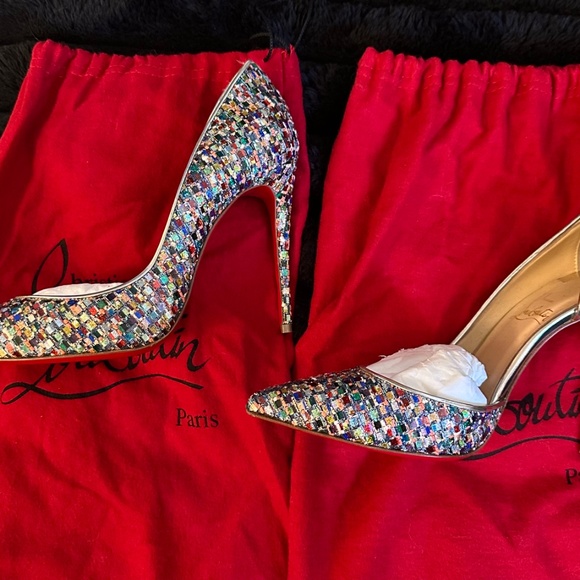 Christian Louboutin Iriza100 multi light gold 38.5 - Picture 6 of 10